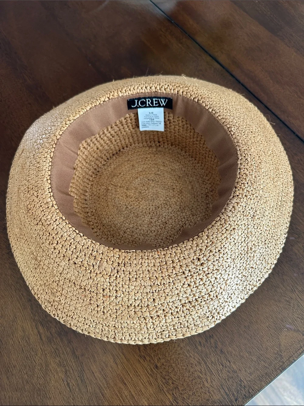 J crew Woven Straw Hat in Natural Tan - S/M